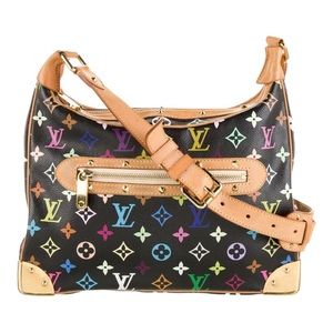 LOUIS VUITTON MONOGRAM MULTICOLORE BOULOGNE BAG BLACK MURAKAMI PURSE BAG
